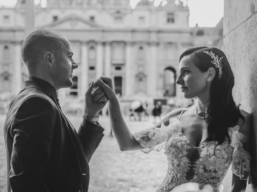 Foto elegante de una sesión postboda