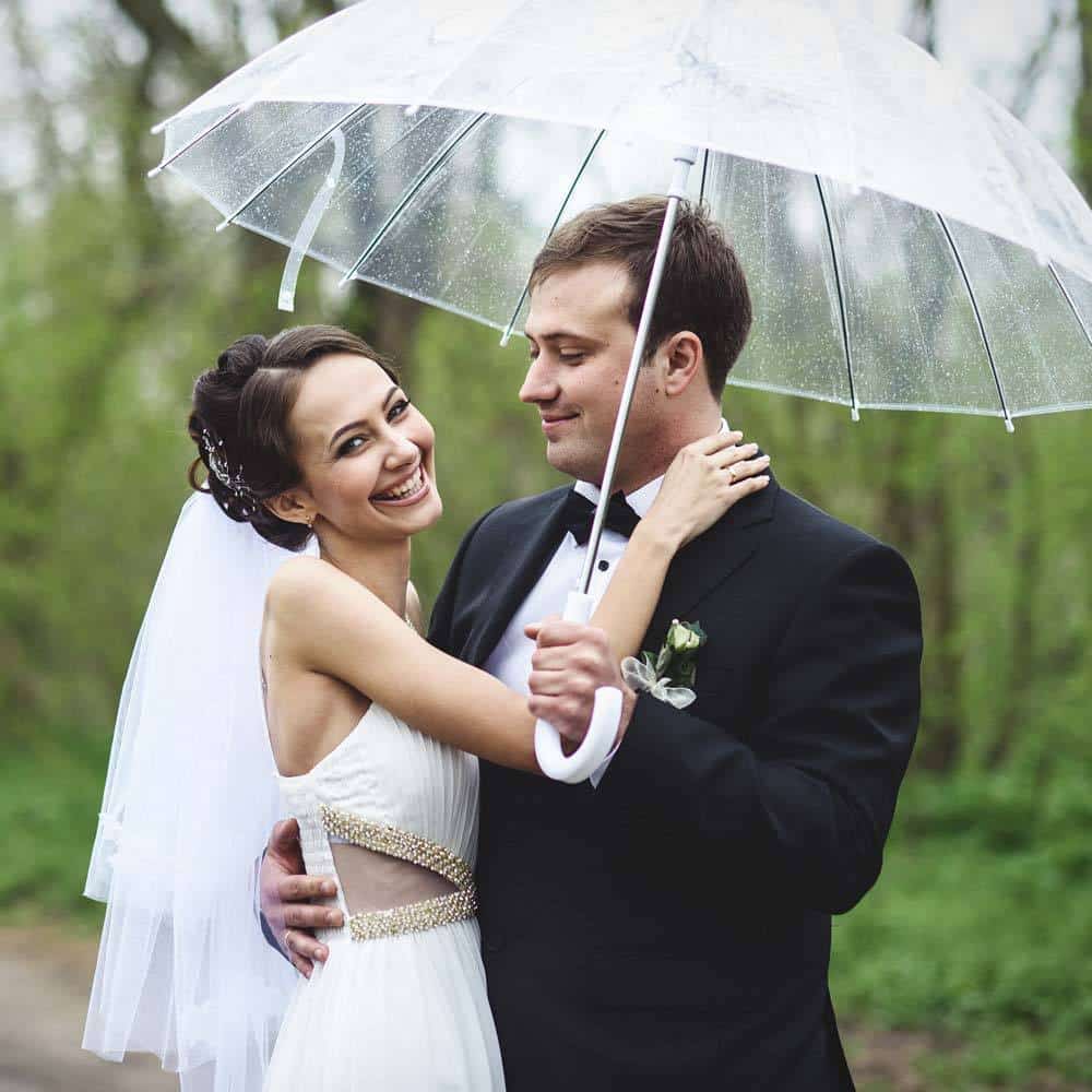 Fotografía de bodas con lluvia